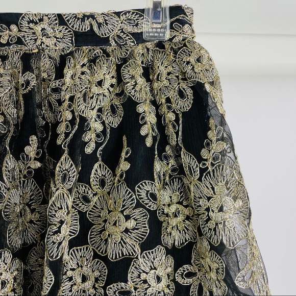 ALYTHEA Black with Gold Embroidery Small Skirt - Picture 3 of 12